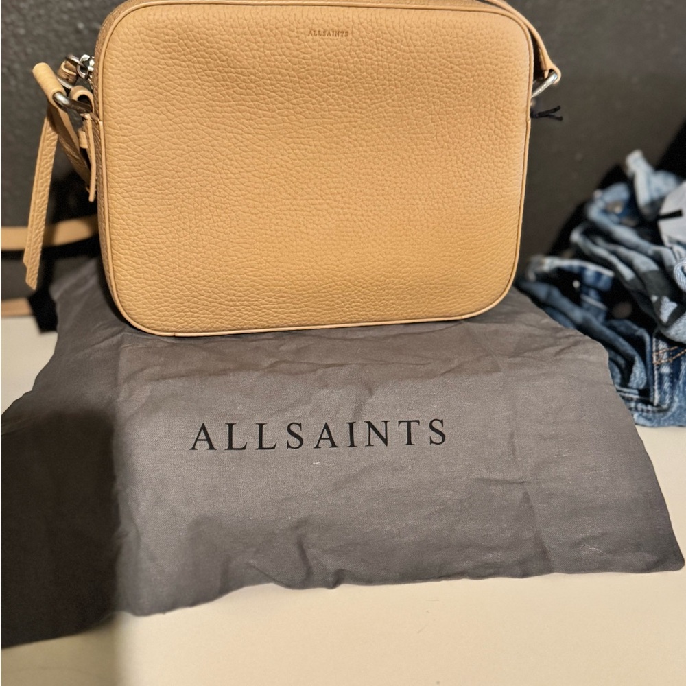 AllSaints leather camera crossbody bag
